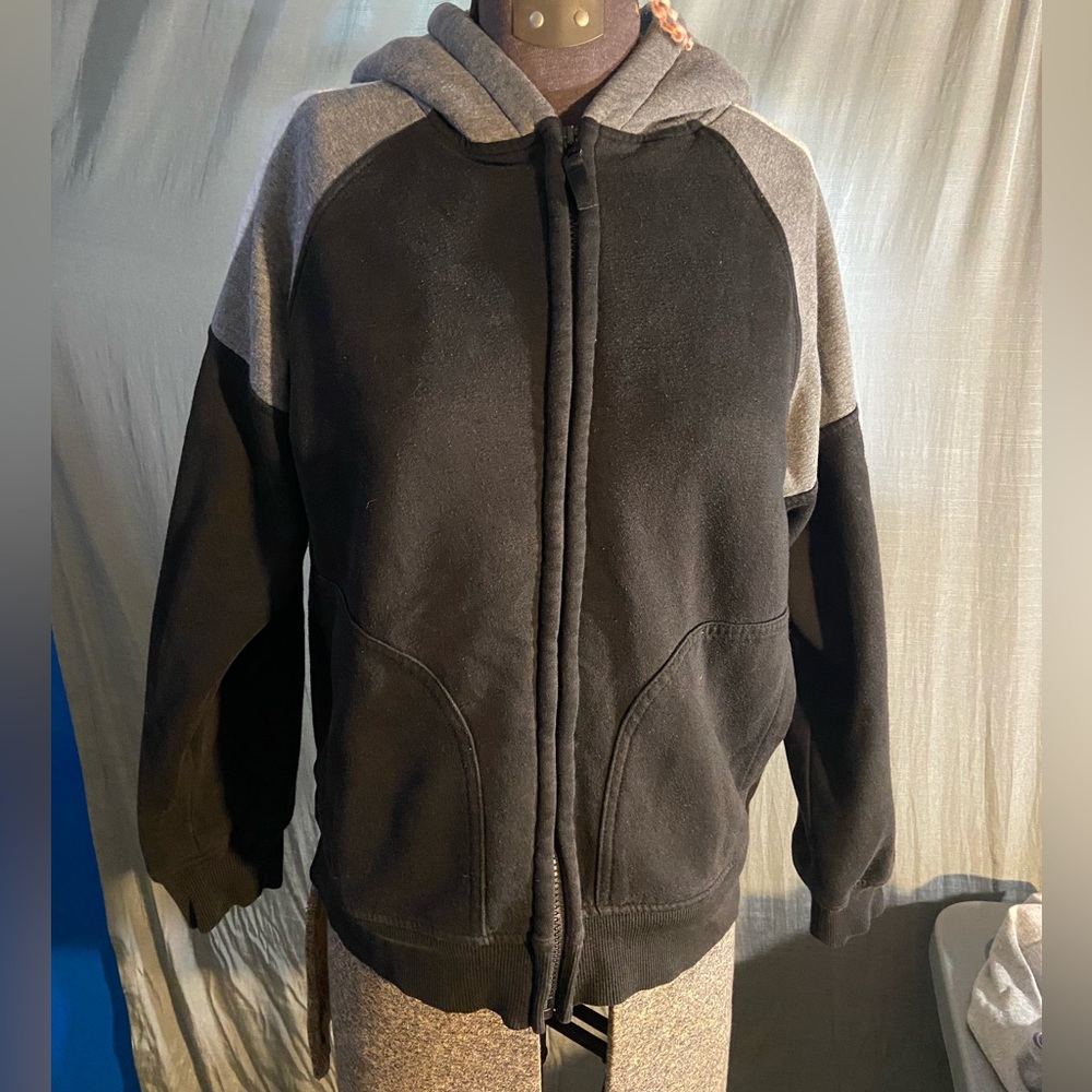 Black and Gray Zip-Up Hoodie